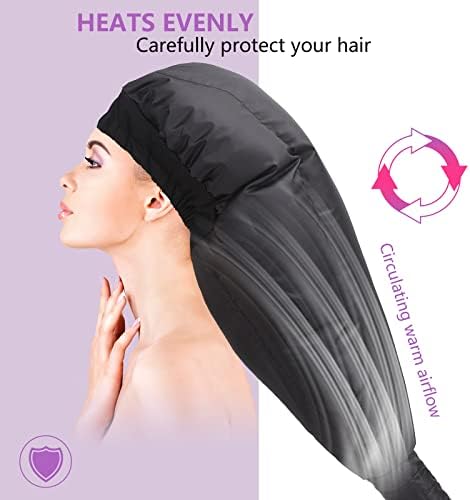 Upgraded Hooded Hair Dryer with Extra Large Adjustable Bonnet - Easy Styling, Curling and Deep Conditioning, with Portable Carrying Case (Black) - Image 3