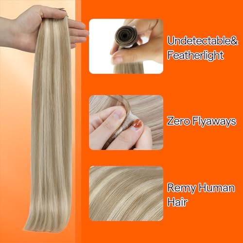 Full Shine Hand Tied Weft Hair Extensions Human Hair 22 Inch 60g - Image 3