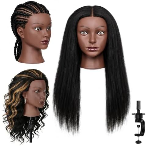22'' Real Hair Mannequin Head for Braiding 100% Hair Mannequin Cosmetology by TopDirect