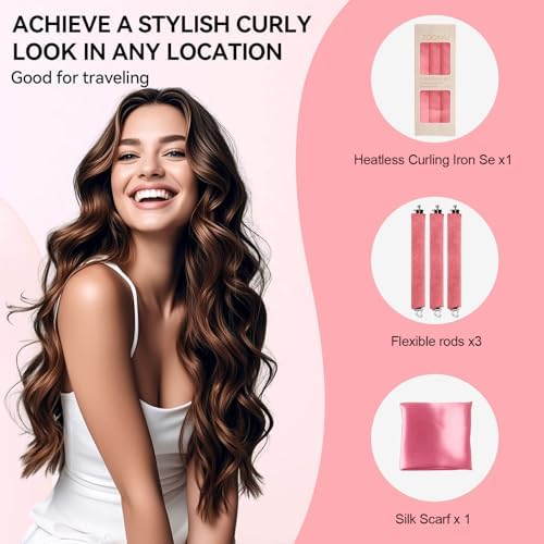 Heatless Curls Overnight Hair Care Set - Jumbo Velvet Hair Curlers - Image 5