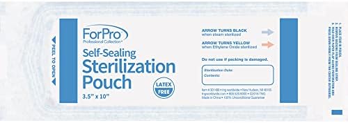 ForPro Professional Collection Self-Sealing Sterilization Pouches, Latex-Free, Color Changing Indicator, 3.5" W x 10" L, 200-Count - Image 4