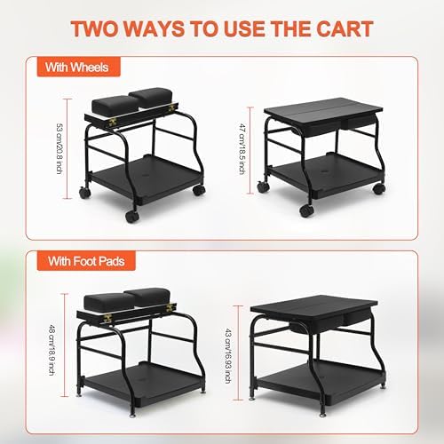Elitzia Pedicure Cart with Wheels & Leg Pads, Salon Trolley Nail Foot Care - Image 6