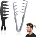 Texture Comb Volumizing Root Lifter Wide Tooth Hair Comb 2 Pack by Dladhict