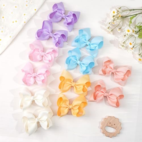 CÉLLOT 40Pcs 4.5 Inch Hair Bow for Girls Toddler Hair Accessories in Pairs - Image 7