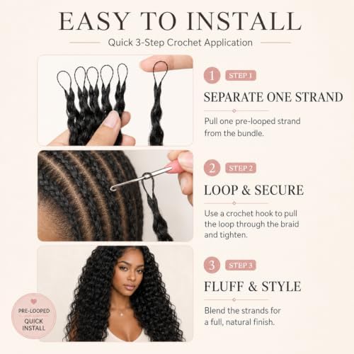 Human Crochet Hair for Black Women Feather Miracle Knots Crochet Human Hair - Image 5