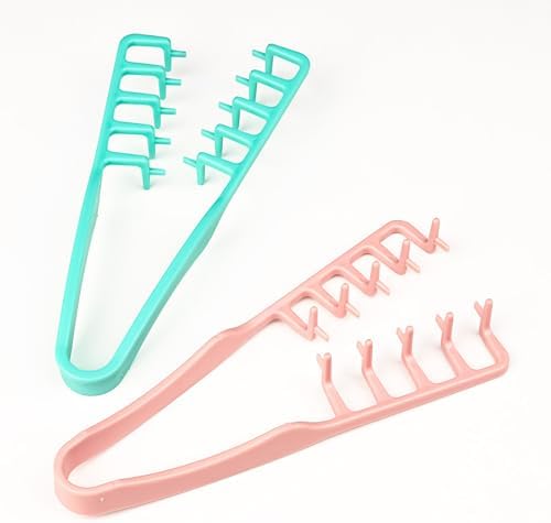 Wide Tooth Comb for Men | Textured Styling Comb for Curly Hair | Hair Volumizer Tool with Fluffy Texture | Plastic Quad Comb for Men's Hair Styling ((Pink*1)/(Blue*1), Large) by shimsol