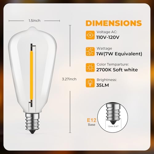 GvvooHome 48 Pack ST38 Replacement Bulbs for Outdoor String Lights, 2700K - Image 6