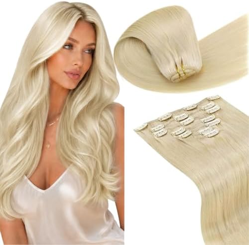 LaaVoo Clip In Hair Extensions, Double Weft, 18 Inch by LaaVoo