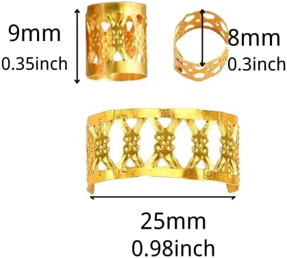 400PCS Gold Hair Clips Hair Jewelry Aluminum Dreadlocks Metal Cuffs For Hair Braids Hair Accessories, Adjustable Metal Cuffs Braiding Hair Rings for Box Braids (Golden) - Image 3