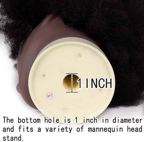 6"Afro Male Mannequin Head 100% Human Hair Curly Hair 4A Type for Braiding Hairdresser Training Head Cosmetology Afro Hair Manikin Head for Practice Styling Cornrow Braiding with Clamp Stand - Image 7