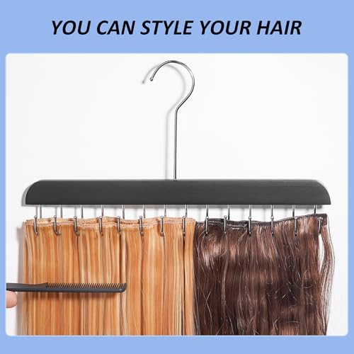 Hair Extension Holder with Clear Dustproof Bag, 14 Hooks Weft Rack - Image 5