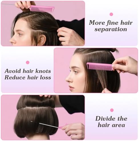 Curly Hair Brush & Curl Defining Brush – Easily Detangles Knots with Less Pulling – Styles Wet or Dry Hair, Tames Frizz for All Curl Types (Pink 3Pcs) - Image 4