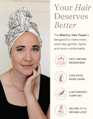 New Microfiber Hair Towel Collection – Sunday Garden Quick Dry Hair Towel Wrap for Women – Anti-Frizz Microfiber Hair Turban for Long, Curly & Thick Hair with Large Loop Closure - Image 5