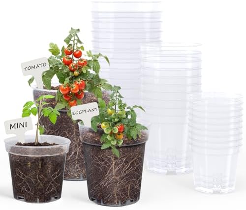 homenote 4/5/6.7 Inch Transparent Nursery Pots with Drainage Holes (30 Pcs) by HOMENOTE