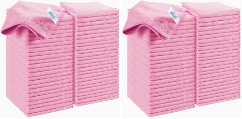 HOMEXCEL 50PK Microfiber Cleaning Cloth, Cleaning Rag for Home, 11.5x11.5in (Pack of 2) by HOMEXCEL