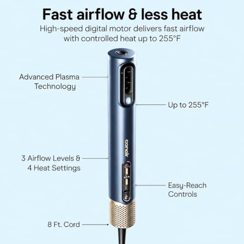 Conair DigitalAire Air Styling System, 4-in-1, Ionic Technology, Dark Blue - Image 4
