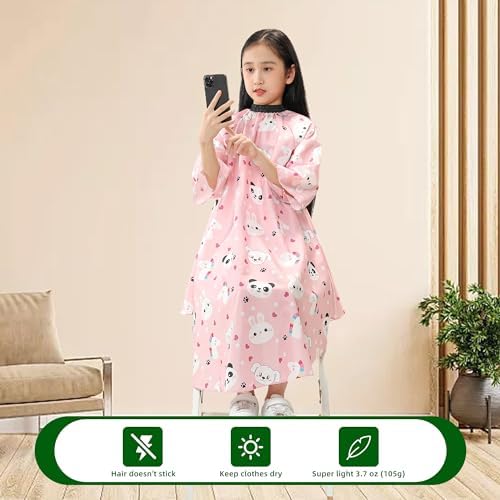 PERFEHAIR Kids Haircut Cape with Sleeves - Adjustable Snap Closure, Barber Cape for Boys & Girls, Professional Salon-Quality Hair Cutting Cape, Cute Animal Print, for Home & Salon Use - Image 2