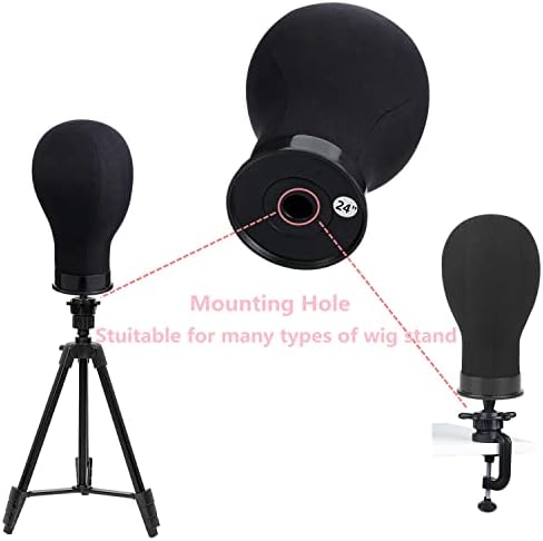 Wig Head 24Inch Canvas Block Head Wig Stand with Mannequin Head for Making Wigs Display Styling - Image 6
