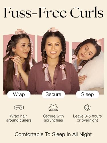 Lily England Heatless Curls Overnight Set - Satin Hair Curlers to Sleep In - Image 4