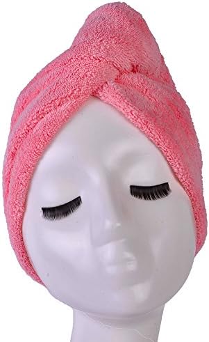 YYXR Microfiber Hair Drying Towel Ultra Absorbent Twist Hair Turban Drying Cap Hair Wrap (Rose) - Image 6