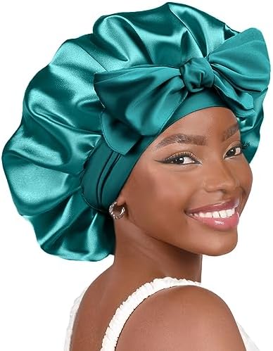 YANIBEST Adjustable Silk Bonnet for Sleeping Women Double Layer Satin Bonnet Reduce Friction Prevent Frizz Curly Hair by yanibest