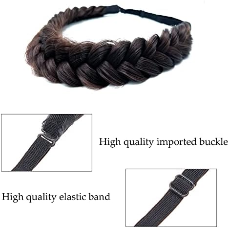Synthetic Hair Braided Headband Classic Wide Strands Wedding Disorderly Fluffy Braids Wig Band Women Beauty Accessory - Image 6