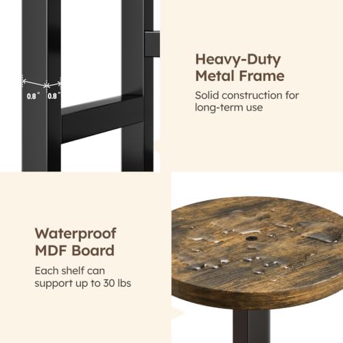Homsorout Plant Stand Indoor with Grow Light,6-Tiered Tall Plant Stand Indoor, Metal Plant Shelf with Adjustable Light, Ideal for Living Room, Garden, Patio (Black Brown) - Image 5