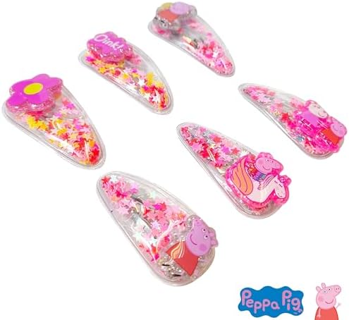 LUV HER Peppa Pig Toys For Girls, 6pc Cute Hair Clips with Favorite Character Charms, Gifts Magical Confetti Snaps for Kids, Ages 3+ - Image 5