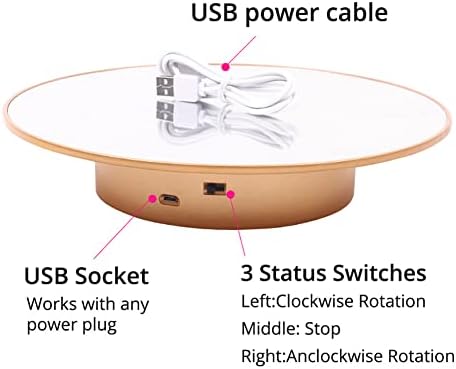 Motorized Rotating Display Stand - 25CM/8KG 360 Electronic Turntable for Mannequin Head & Wigs, 16''x14.5'' in, 25.6 Ounce - Image 5