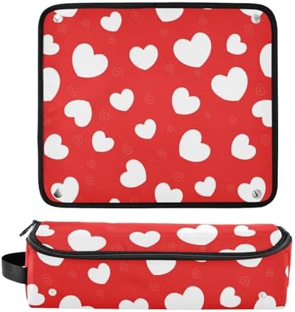 Love Hearts Hair Tools Travel Bag Portable Carrying Case Travel Pouch Organizer with Heat Resistant Mat for Hair Dryer Curling Iron Flat Irons - Image 3