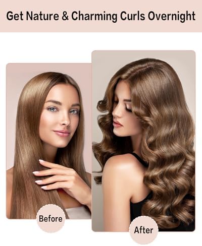 Seritant Heatless Curls Overnight with Satin Head Scarf, Velvet Hair Rollers for Blowout Look, No Heat Curling Rod for Long Thick Hair, Soft Sleep In Flexi Rods - Image 2