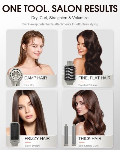 6-in-1 Hot Air Brush & Hair Dryer, 110,000 RPM High-Speed Ionic Blow Dryer - Image 3