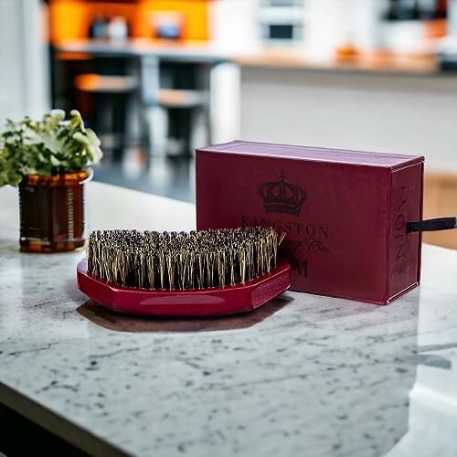 Kingston Grooming Co. Firm 360 Wave Brush for Men- Boar Bristle Palm Brush - Image 4