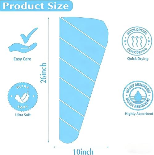3 Pack Microfiber Hair Towel Wrap for Women, Fast Drying Hair Turban with Button, Anti-Frizz Large Hair Towel for All Hair Styles, Soft & Absorbent Hair Drying Towel - Image 2
