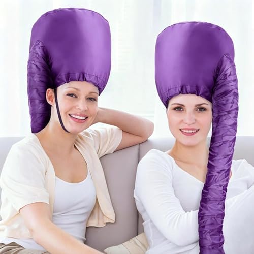 Hooded Hair Dryer Bonnet, Fast Drying Bonnet Hair Dryer for Natural Hair, Deep Conditioning Styling Curl Enhancing, Adjustable Fit Portable Lightweight for Travel（Purple） - Image 7