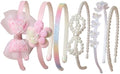 Pink Headbands for Girls Non Slip Floral Bow Headband Set 6 Pcs by naibirdr