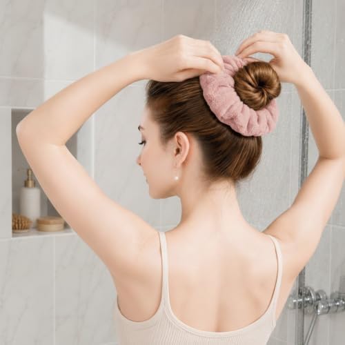 WILLBOND 4 Pcs Microfiber Quick-dry Hair Towel Scrunchie, Bright Colors - Image 4