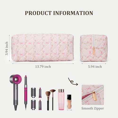 HiTotes Hair Tools Travel Bag Compatible with Dyson Airwrap Cute Floral Travel Case for Shark Flexstyle Hair Tools Organizer - Image 4