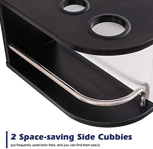 BarberPub Wall Mount Styling Station with Lockable Drawer(Black&White) - Image 6