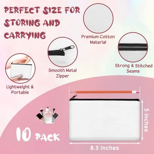 Legigo Blank Canvas Bags Zipper Pouch Makeup Bags Pencil Pouch Bulk - Image 2
