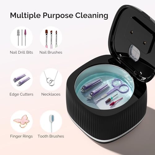MelodySusie 2 in 1 Nail Tool Cleaning Machine for Nail Tools DL-160 Black - Image 2