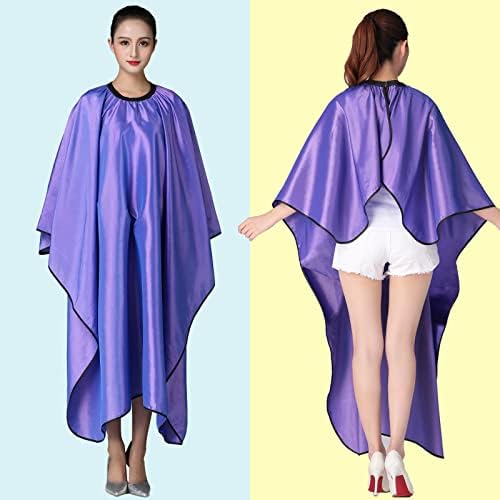 Barber Hair Cutting Cape with Adjustable Neckline 55" x 63" Purple - Image 2