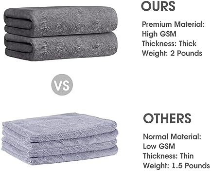 JML Microfiber Bath Towel with Hanging Loop, 2 Pack, 30" x 60", Grey - Image 2