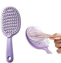 Self Cleaning Hair Brush, Easy Clean Vented Detangling Brush (Purple) by Xinqirity