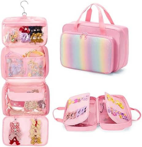 Hanging Hair Accessories Organizer for Baby Girls, Hair Bow Storage Bag by GRAOSO