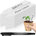 Dalzom® 300Pcs 4" Plant Labels with Marker Pen, Waterproof Plastic Plant Tags for Outdoor Seedlings Vegetable Garden Signs Markers Label Stakes (White) by Dalzom