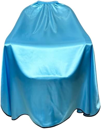 Pelocapa Salon Styling Capes for Clients, Hair Dye Cutting Capes with Elastic Hooks, Waterproof Light Weight Satin Sheen Styling Cape Barber Gown for Stylist, 63”*56”(Blue) by Pelocapa