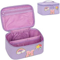 OCHEAL Initial Makeup Bag,Purple Travel Makeup Organizer Case Beauty Toiletry Cosmetic Bag with Rainbow, Trendy Stuff Personalized Gifts for Women and Girls-M by OCHEAL