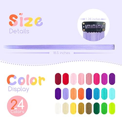 Dreamlover Colorful Crazy Hair Day Accessories for Girls, 24 Pieces - Image 2