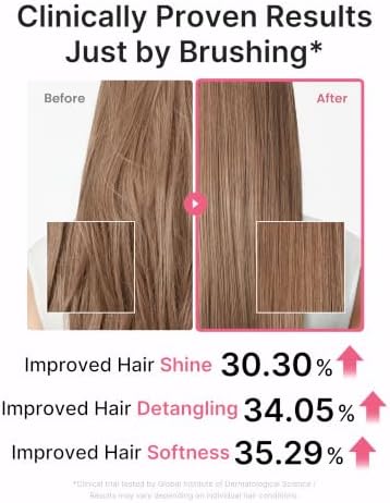 medicube Ribbon Cherry Hair Brush, Detangler for Glass Hair, Pink - Image 4